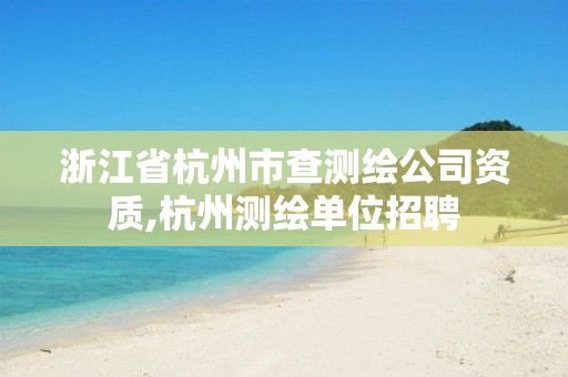 浙江省杭州市查测绘公司资质,杭州测绘单位招聘