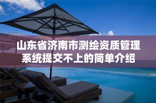 山东省济南市测绘资质管理系统提交不上的简单介绍