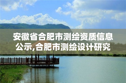 安徽省合肥市测绘资质信息公示,合肥市测绘设计研究院官网