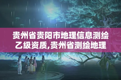 贵州省贵阳市地理信息测绘乙级资质,贵州省测绘地理信息市场服务与监管平台