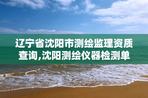 辽宁省沈阳市测绘监理资质查询,沈阳测绘仪器检测单位