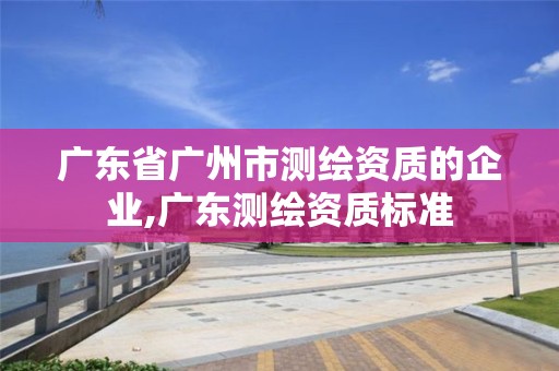 广东省广州市测绘资质的企业,广东测绘资质标准