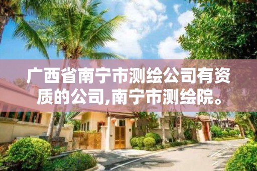 广西省南宁市测绘公司有资质的公司,南宁市测绘院。