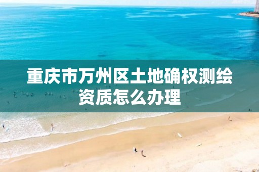 重庆市万州区土地确权测绘资质怎么办理