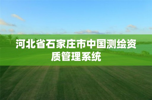 河北省石家庄市中国测绘资质管理系统