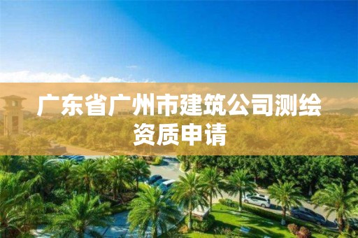 广东省广州市建筑公司测绘资质申请