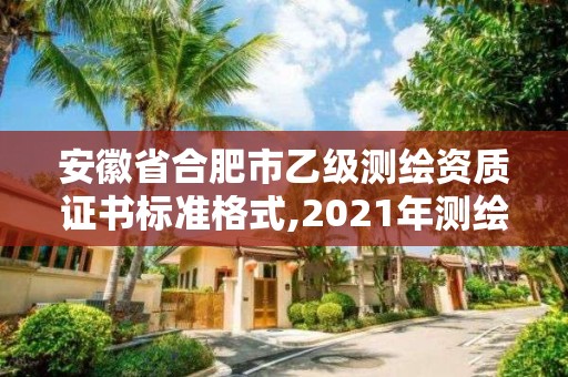 安徽省合肥市乙级测绘资质证书标准格式,2021年测绘乙级资质。