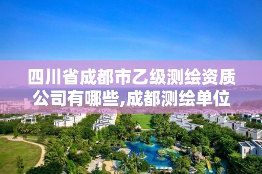 四川省成都市乙级测绘资质公司有哪些,成都测绘单位集中在哪些地方