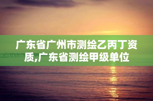 广东省广州市测绘乙丙丁资质,广东省测绘甲级单位