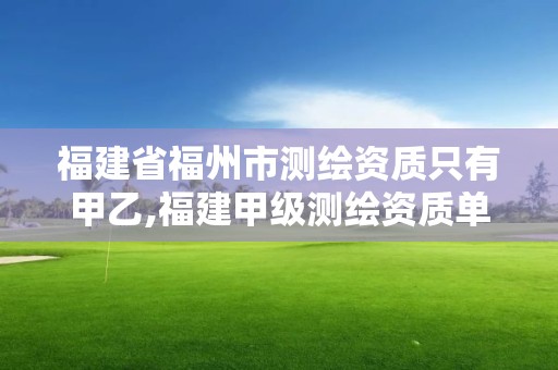 福建省福州市测绘资质只有甲乙,福建甲级测绘资质单位