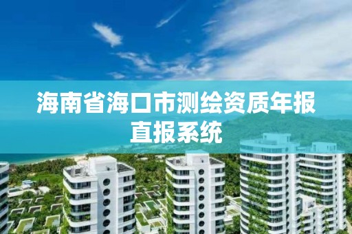 海南省海口市测绘资质年报直报系统