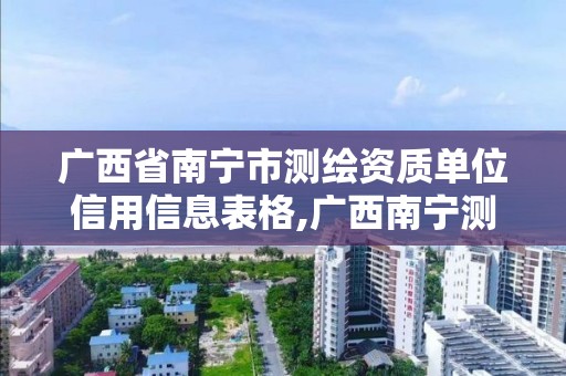 广西省南宁市测绘资质单位信用信息表格,广西南宁测绘局网址。