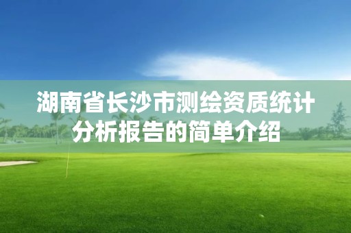 湖南省长沙市测绘资质统计分析报告的简单介绍