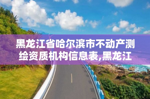 黑龙江省哈尔滨市不动产测绘资质机构信息表,黑龙江省哈尔滨市测绘局。