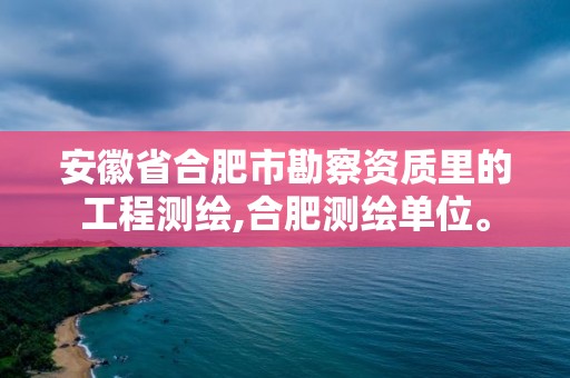 安徽省合肥市勘察资质里的工程测绘,合肥测绘单位。