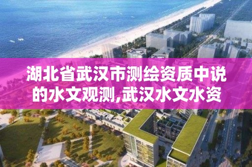 湖北省武汉市测绘资质中说的水文观测,武汉水文水资源勘测局。