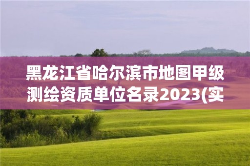 黑龙江省哈尔滨市地图甲级测绘资质单位名录2023(实时/更新中)