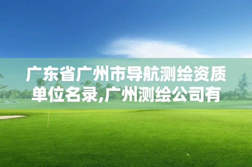 广东省广州市导航测绘资质单位名录,广州测绘公司有哪些。