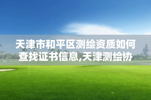 天津市和平区测绘资质如何查找证书信息,天津测绘协会。