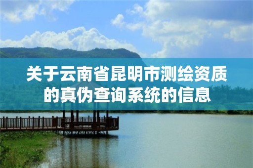 关于云南省昆明市测绘资质的真伪查询系统的信息