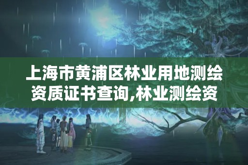 上海市黄浦区林业用地测绘资质证书查询,林业测绘资质哪里办理。