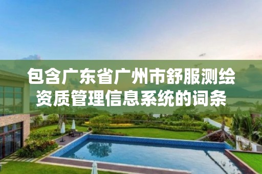 包含广东省广州市舒服测绘资质管理信息系统的词条