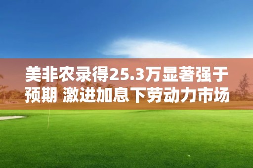 美非农录得25.3万显著强于预期 激进加息下劳动力市场依然强劲