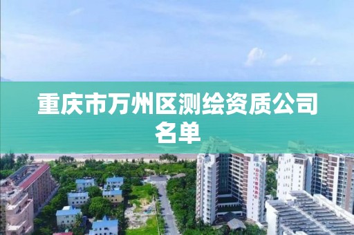 重庆市万州区测绘资质公司名单