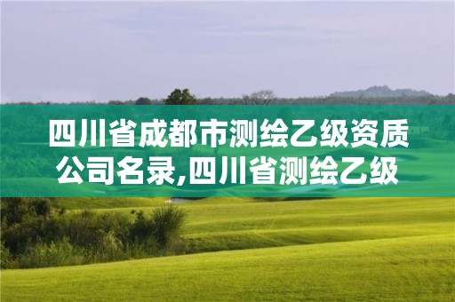 四川省成都市测绘乙级资质公司名录,四川省测绘乙级资质条件。