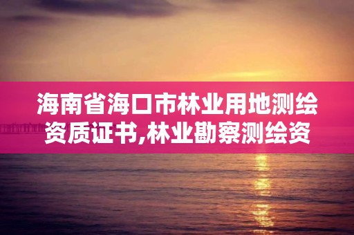 海南省海口市林业用地测绘资质证书,林业勘察测绘资质。