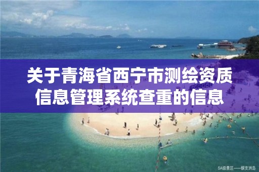 关于青海省西宁市测绘资质信息管理系统查重的信息