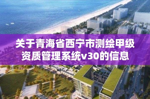 关于青海省西宁市测绘甲级资质管理系统v30的信息