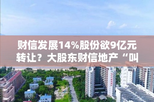 财信发展14%股份欲9亿元转让？大股东财信地产“叫停”