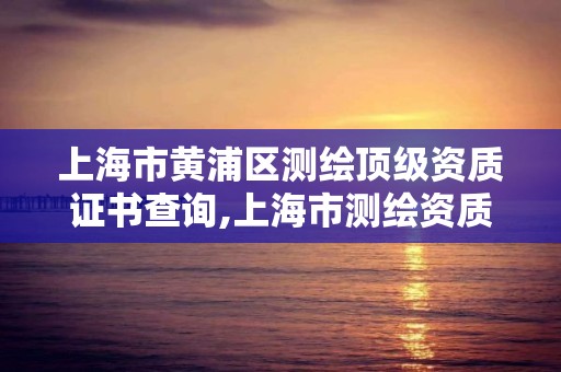 上海市黄浦区测绘顶级资质证书查询,上海市测绘资质单位名单。