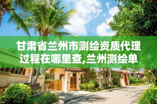 甘肃省兰州市测绘资质代理过程在哪里查,兰州测绘单位。