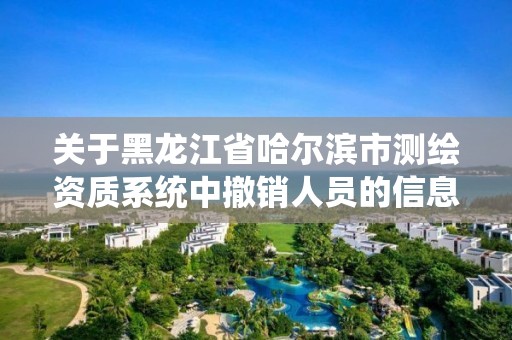 关于黑龙江省哈尔滨市测绘资质系统中撤销人员的信息