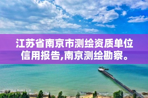 江苏省南京市测绘资质单位信用报告,南京测绘勘察。