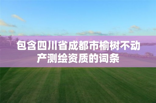 包含四川省成都市榆树不动产测绘资质的词条