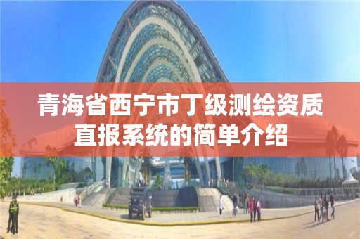 青海省西宁市丁级测绘资质直报系统的简单介绍