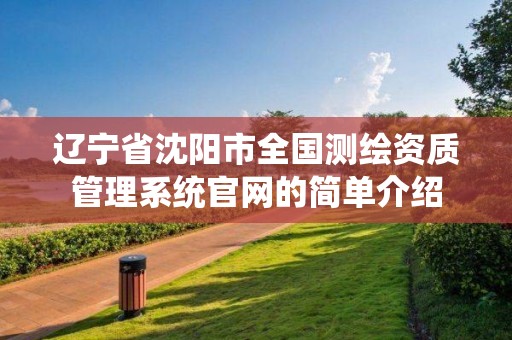 辽宁省沈阳市全国测绘资质管理系统官网的简单介绍