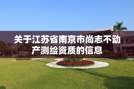 关于江苏省南京市尚志不动产测绘资质的信息