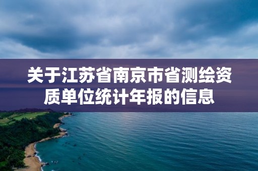 关于江苏省南京市省测绘资质单位统计年报的信息