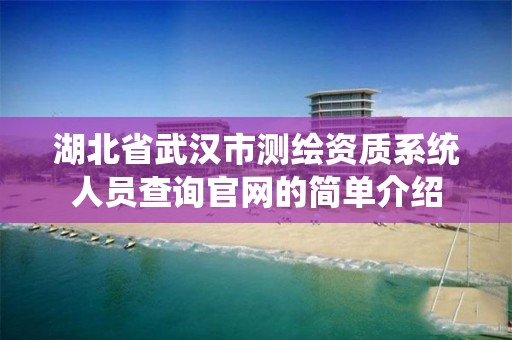 湖北省武汉市测绘资质系统人员查询官网的简单介绍