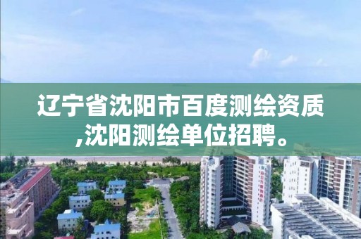 辽宁省沈阳市百度测绘资质,沈阳测绘单位招聘。