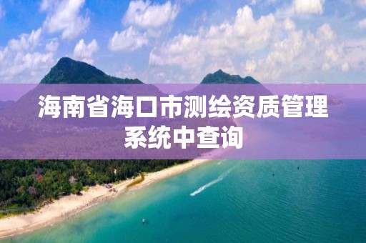 海南省海口市测绘资质管理系统中查询