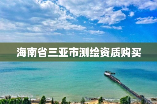 海南省三亚市测绘资质购买