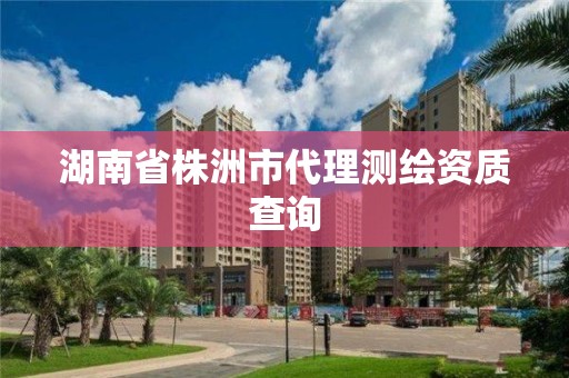 湖南省株洲市代理测绘资质查询