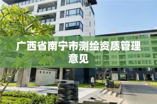 广西省南宁市测绘资质管理意见